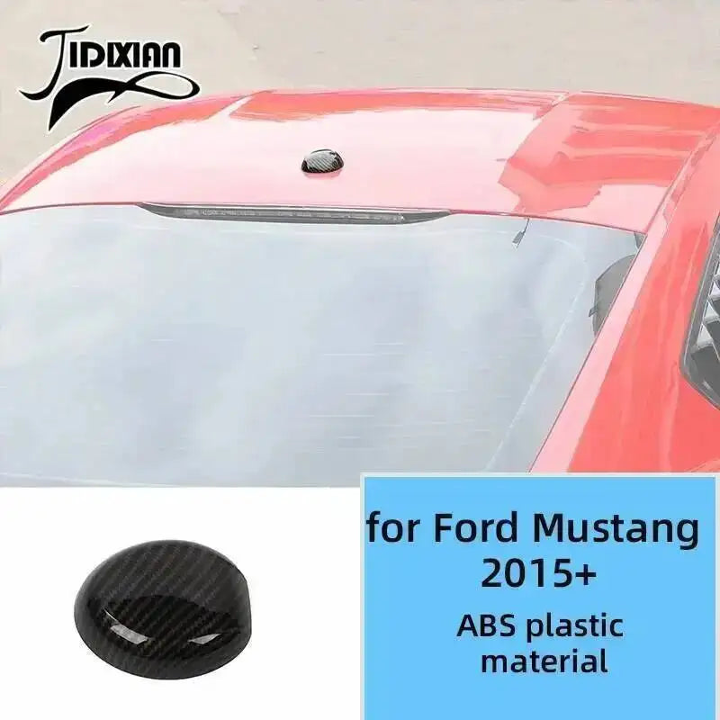 Carbon fiber grain decorative trim kit for Ford Mustang 2015+ showing a close-up of the car's body panel.