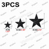 Three glitter rhinestone star patches of different sizes: 4cm, 6cm, and 8cm.