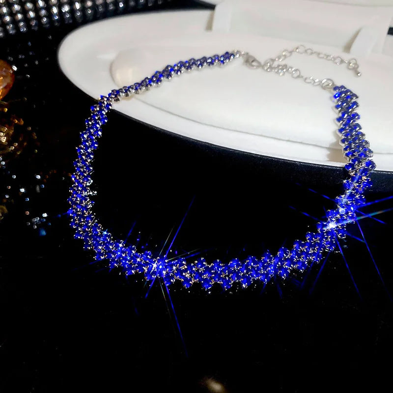 Geometric Rhinestone Choker Necklace