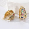 Multicolor Cubic Zirconia Hoop Earrings