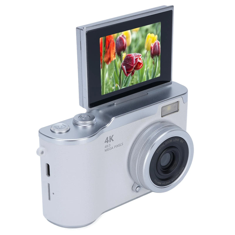 48MP Digital Camera with Flip Screen and LED Light