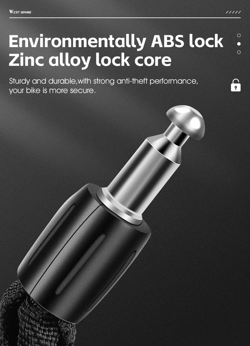Close-up of an environmentally ABS lock with a zinc alloy lock core, showing the metallic shackle and black body.