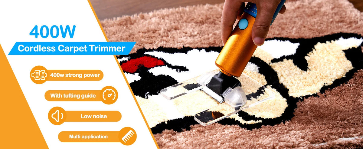 Cordless Carpet Trimmer with Shearing Guide