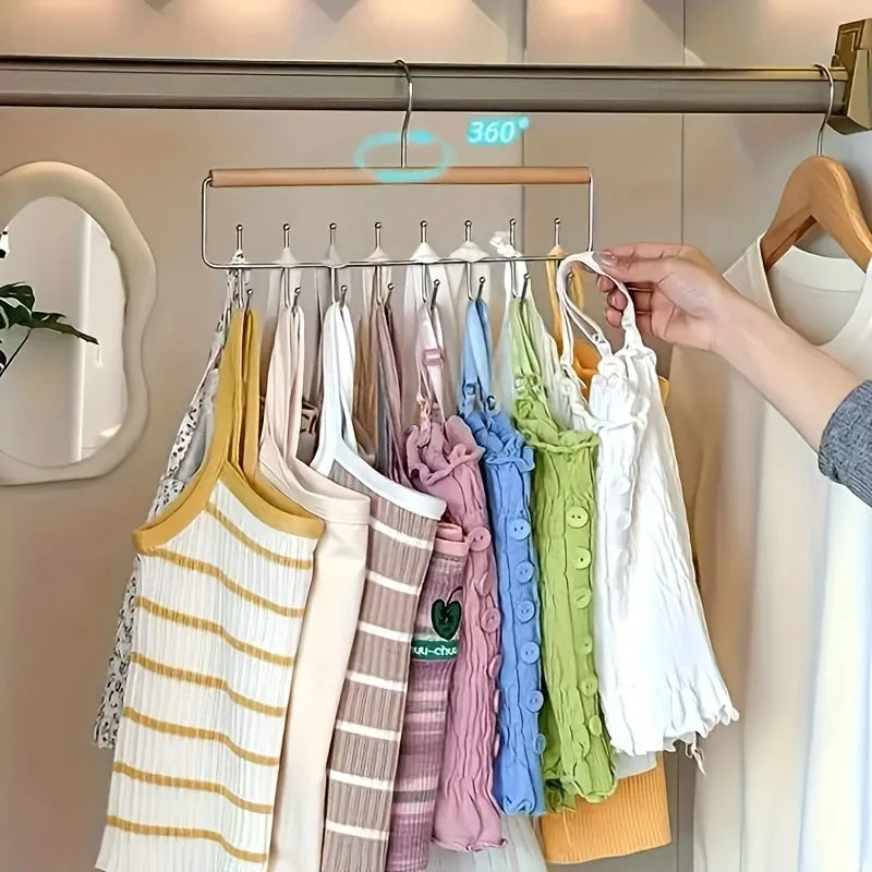 Wall-Mounted Metal Coat Rack with 8 Hooks