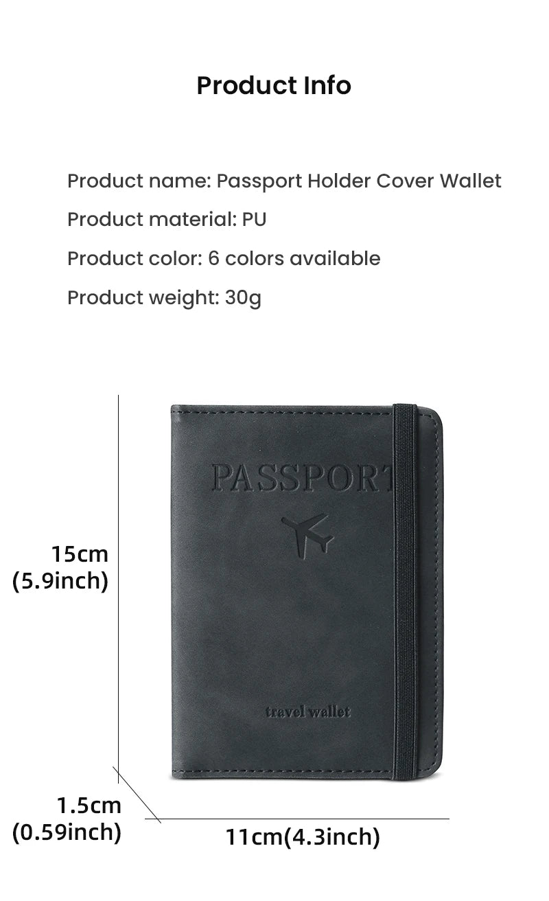 RFID-Blocking Travel Passport Wallet with Multiple Card Slots