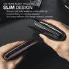 Slim RFID Blocking Leather Card Holder Wallet with Geometric Pattern