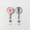 Floral Retractable Badge Reel with Clear ID Holder