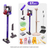 3-in-1 Electric Cleaning Playset for Kids with Storage Rack