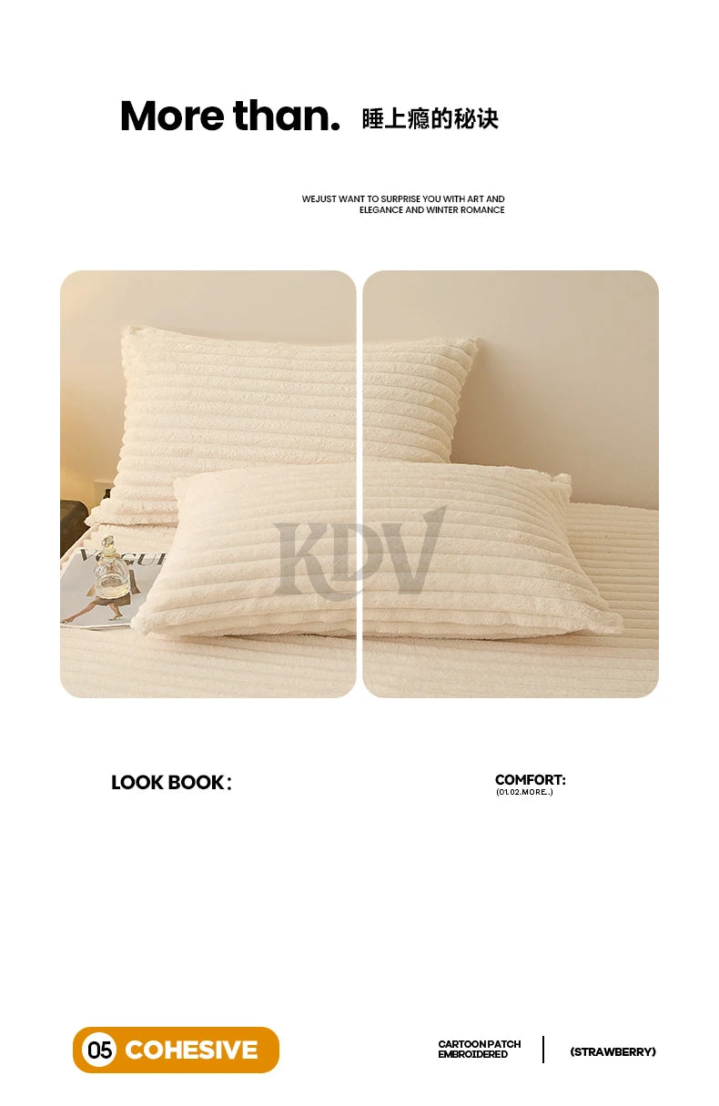 Plush Fitted Sheet Set with Pillowcases