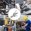 A close-up view of a heavy-duty grease gun coupler and related components used for lubrication.