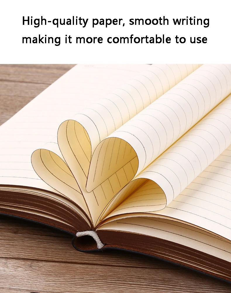 Retro A6 Faux Leather Notebook with Elastic Closure