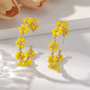 Pendientes Gota de Girasol con Cuentas Estilo Bohemio