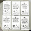 Ein Set von zehn Tarot-ähnlichen Orakel-Guidekarten mit Bergmotiv und inspirierendem Text.