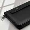 Classic Black Men's Leather Wallet with Phone Pocket