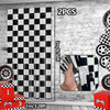 Black & White Checkered Foil Fringe Curtains for Racing Party Decor