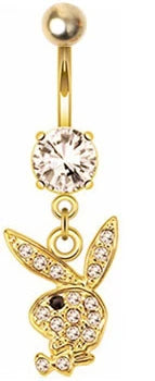 Gold Bunny Belly Button Piercing Ring