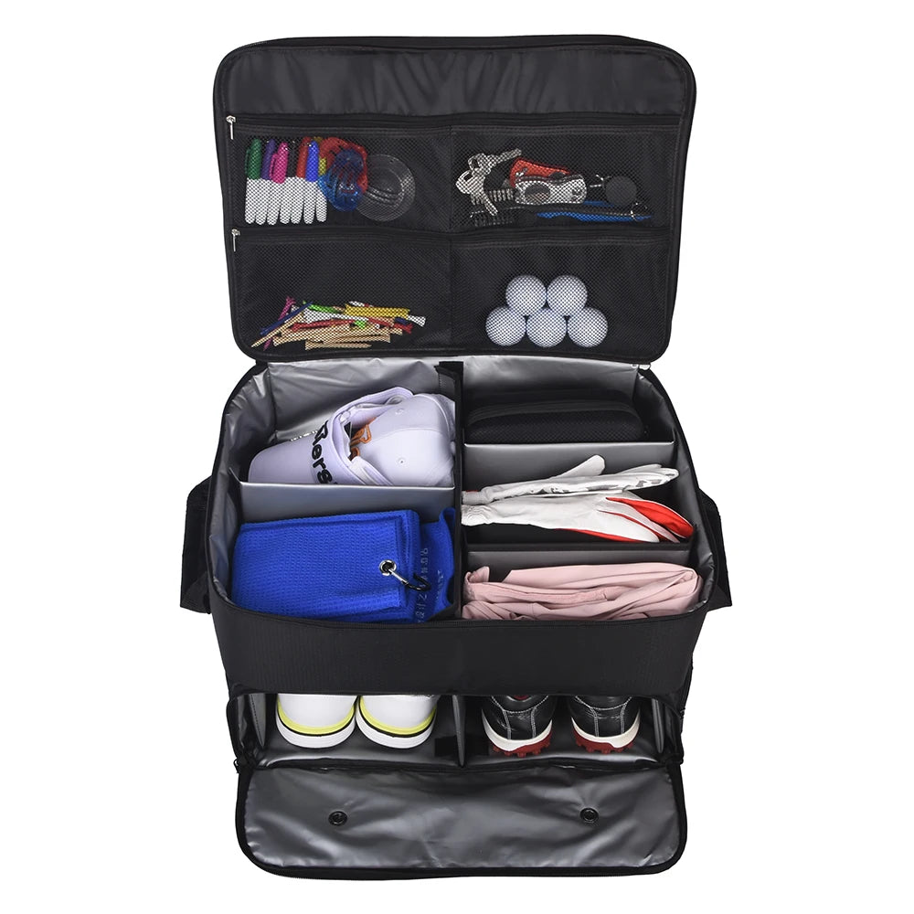 Golf Trunk Organizer with Shoe Compartments