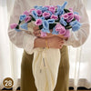Hand Knitted Rose Bouquet Throw Blanket