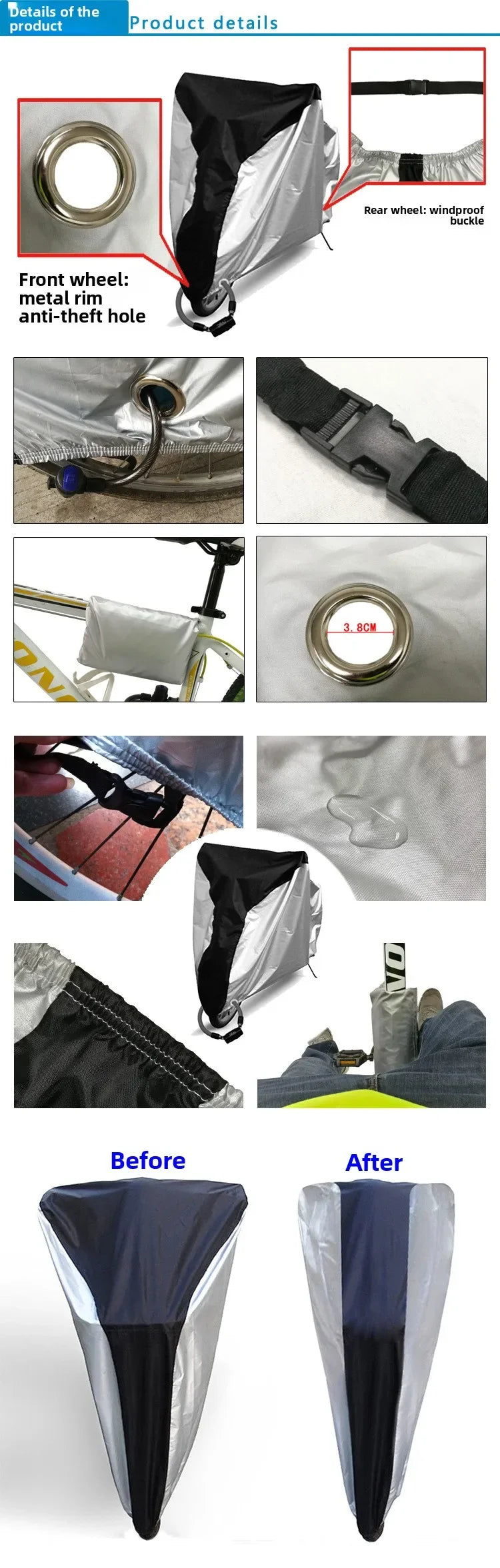 Waterproof Bicycle Cover for Outdoor Storage