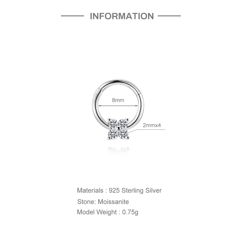 925 Sterling Silver Moissanite Bowknot Stud Earrings