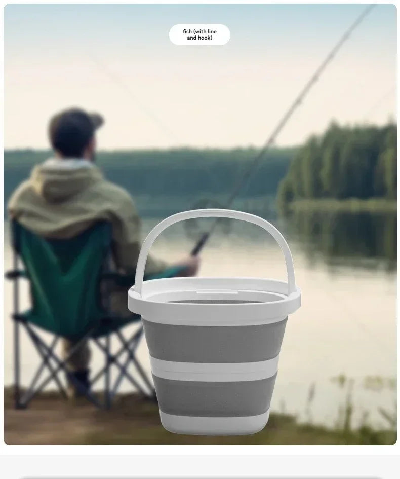 Foldable Water Bucket with Carry Handle for Camping and Home
