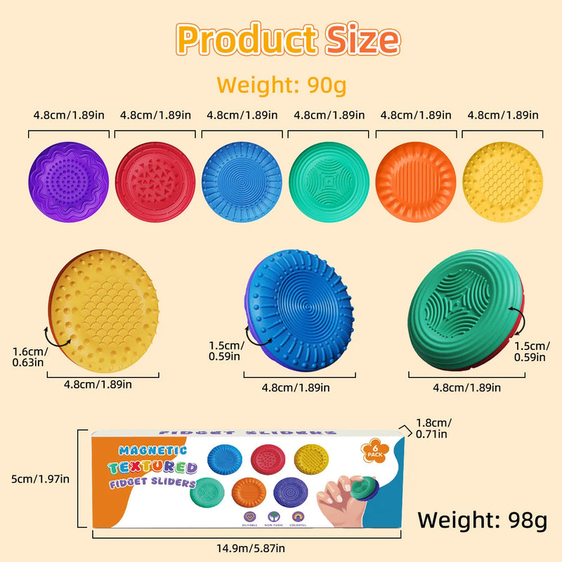Textured Magnetic Fidget Slider for Stress Relief