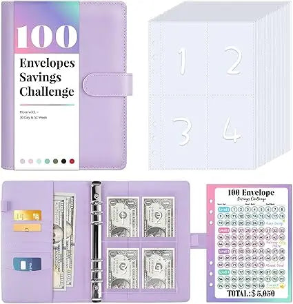 Carpeta del Reto de Ahorro con 100 Sobres