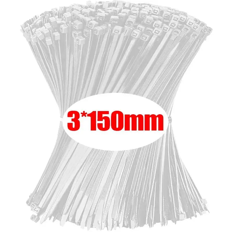 A bundle of 3x150mm nylon self-locking cable ties.