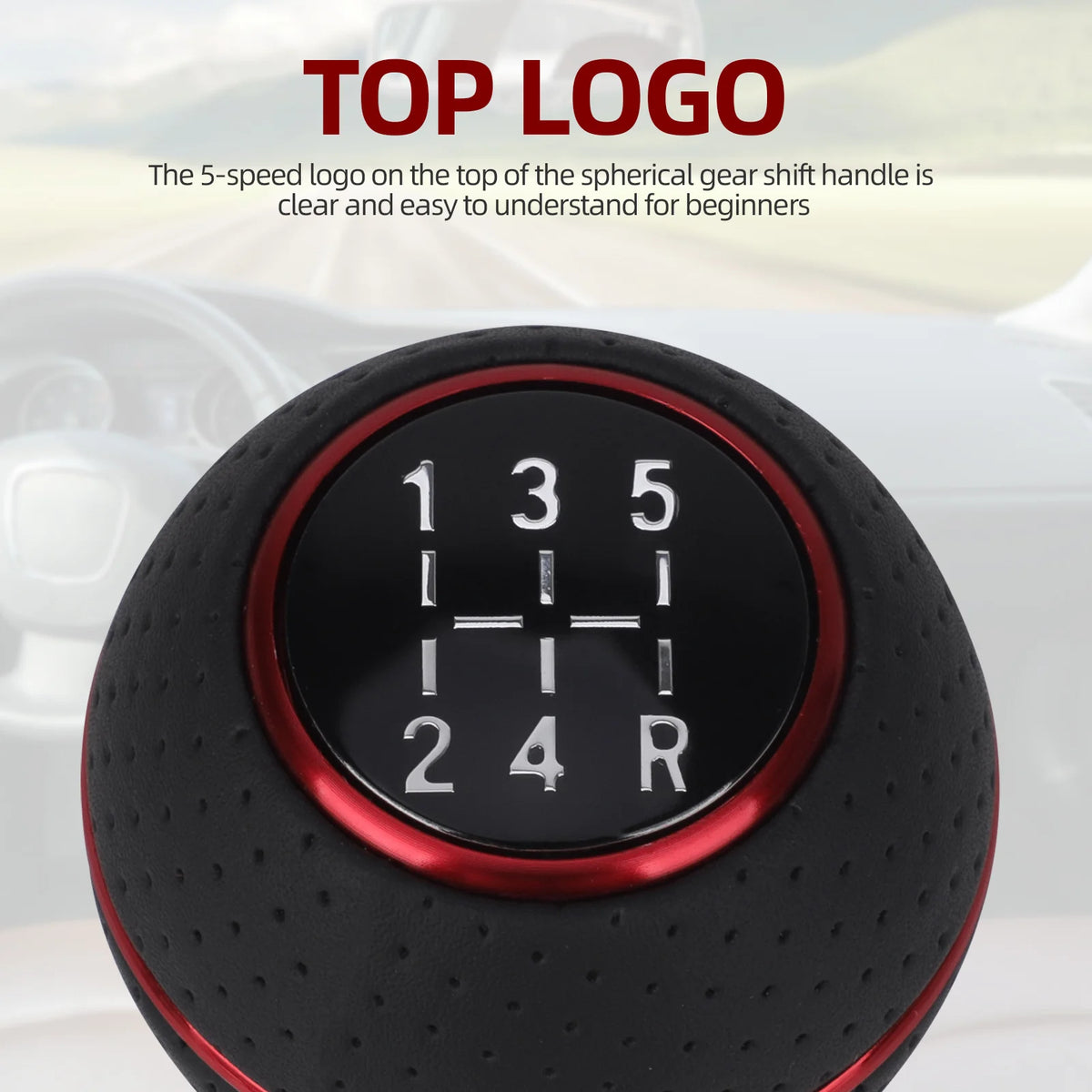 Universal Aluminum Alloy Shift Knob with Leather Grip