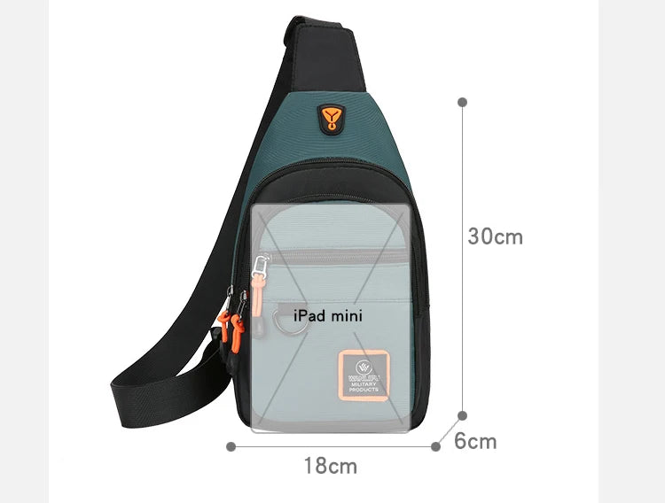 Nylon Chest Sling Bag for Men – Lightweight Crossbody Pouch