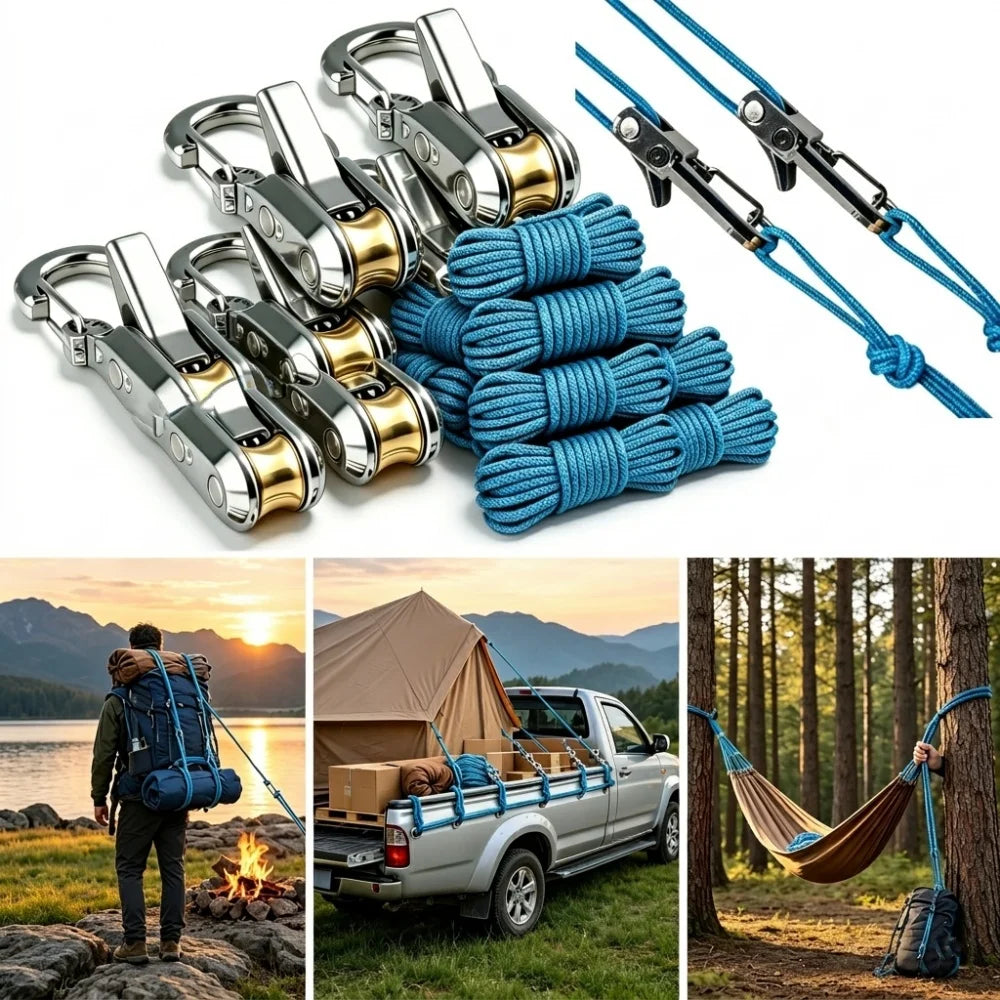 Retractable Rope Tie-Down with Quick-Lock Cam Buckle