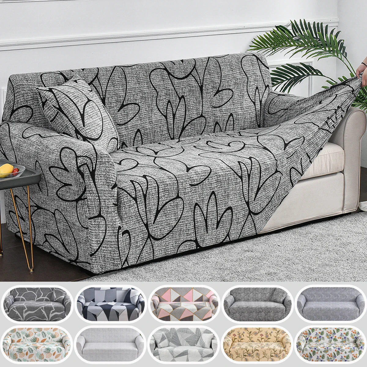 Floral Print Stretch Sofa Cover