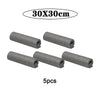 Five rolls of gray microfiber glass cleaning cloths, each measuring 30x30cm.