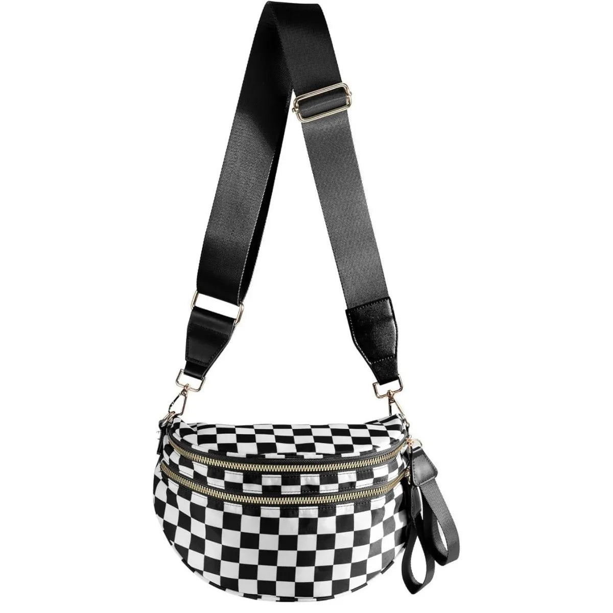Women's Checkered Multi-Function Crossbody Waist Bag