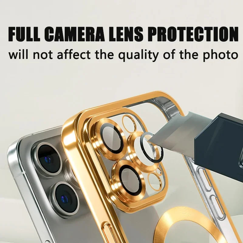 Clear Magnetic iPhone Case with Camera Lens Protector
