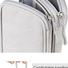 A close-up view of a light gray waterproof nylon cable organizer travel case with a zipper closure.