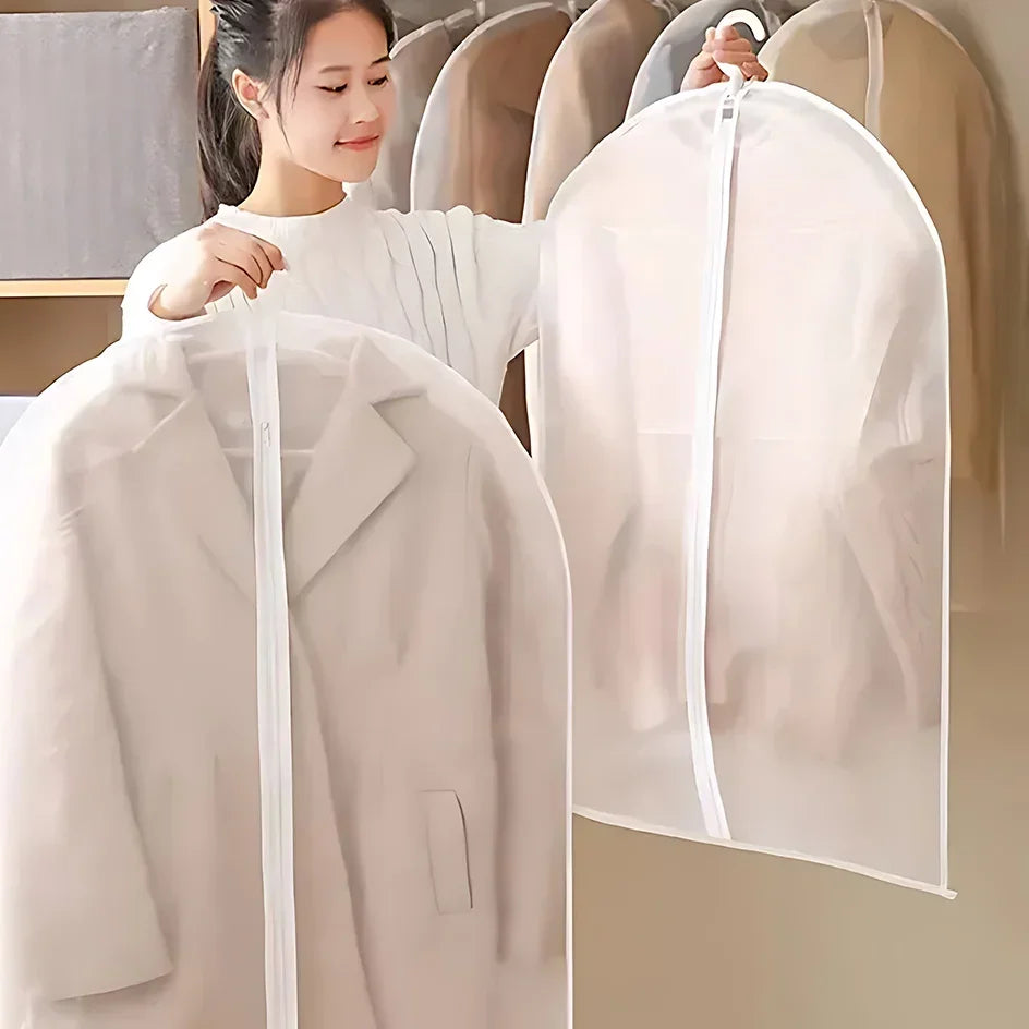 Washable Garment Storage Bags with Clear Window – Dustproof Hanging Covers for Dresses, Suits & Coats