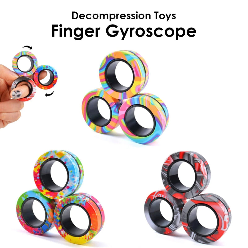 Magnetic Fidget Rings - 3 Pack