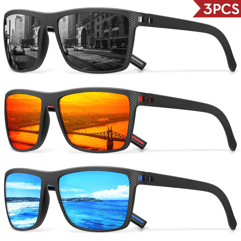 Polarized Square Sunglasses with UV400 Protection