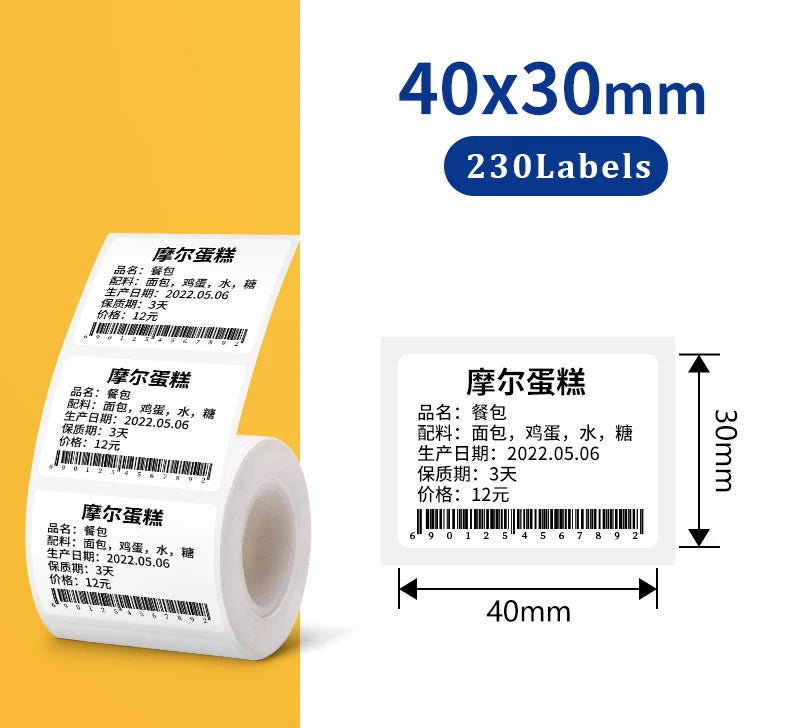 Self-Adhesive Thermal Label Rolls for Mini Printers