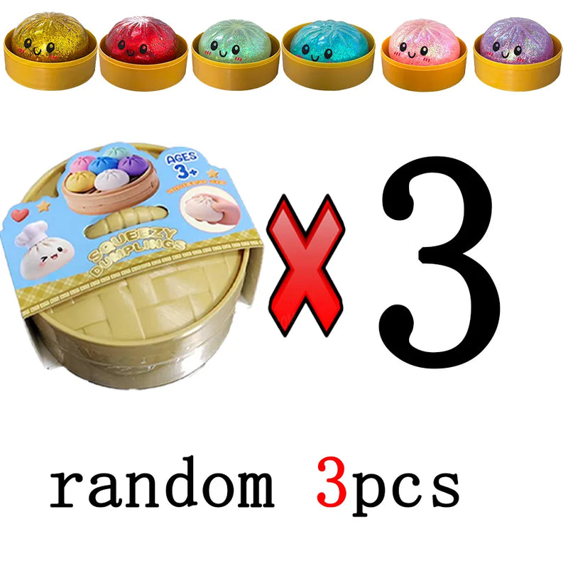 Juguete Antiestrés Squishy de Dumpling con Purpurina
