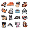 A set of various PVC pins featuring dog-themed designs like a dog person, dog lover, and dog heart.