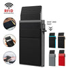 Porta tarjetas metálico minimalista con protección RFID
