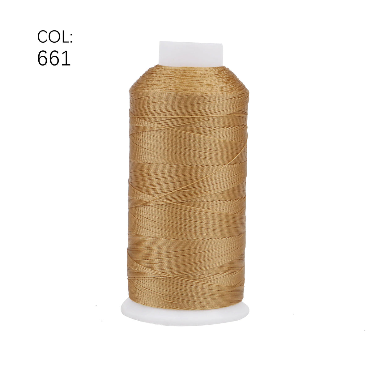 Spool of gold-colored heavy-duty nylon bonded thread, color code 661.