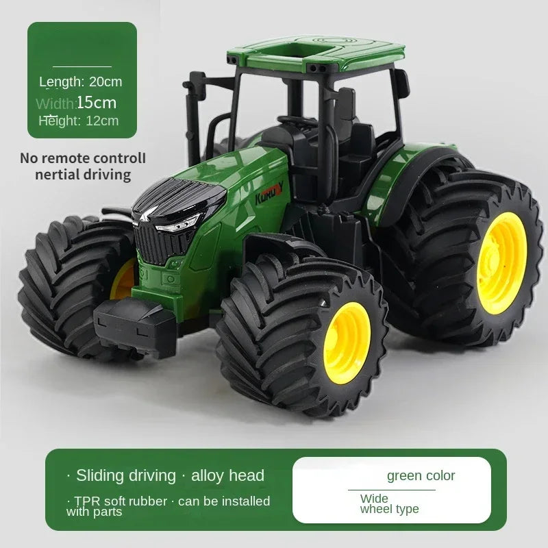 Remote-Controlled Farm Tractor Toy with Realistic Engineering Details