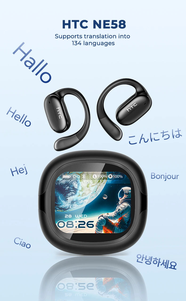 HTC NE58 Wireless Bluetooth Earbuds with Touch Control and IPX5 Water Resistance
