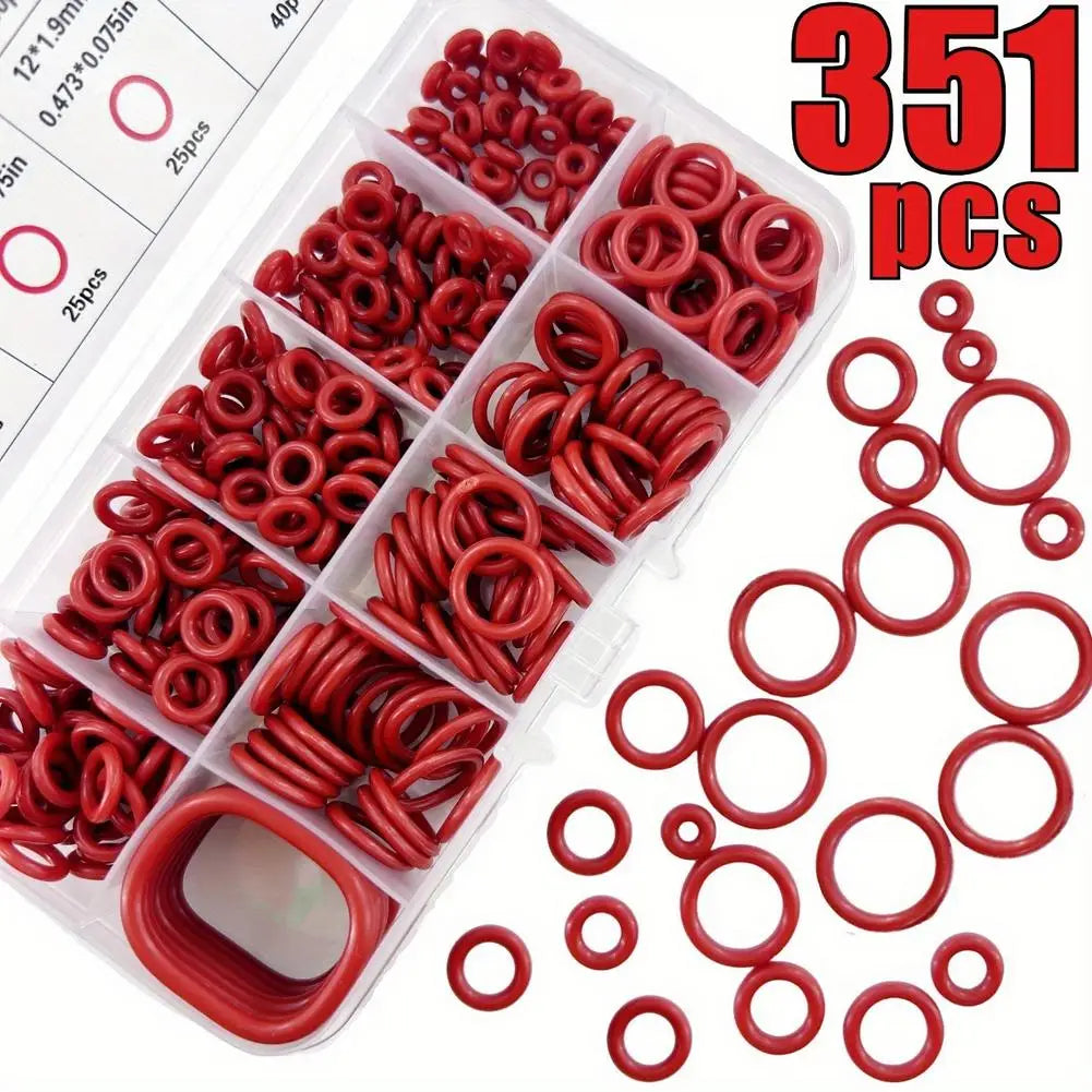 Silicone O-Ring Assortment Kit for Plumbing, Auto Repair, and Sealing Applications