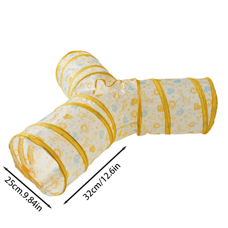 Foldable Interactive Cat Tunnel with Crinkle Sound