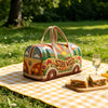 Vintage Van Print Quilted Duffle Bag