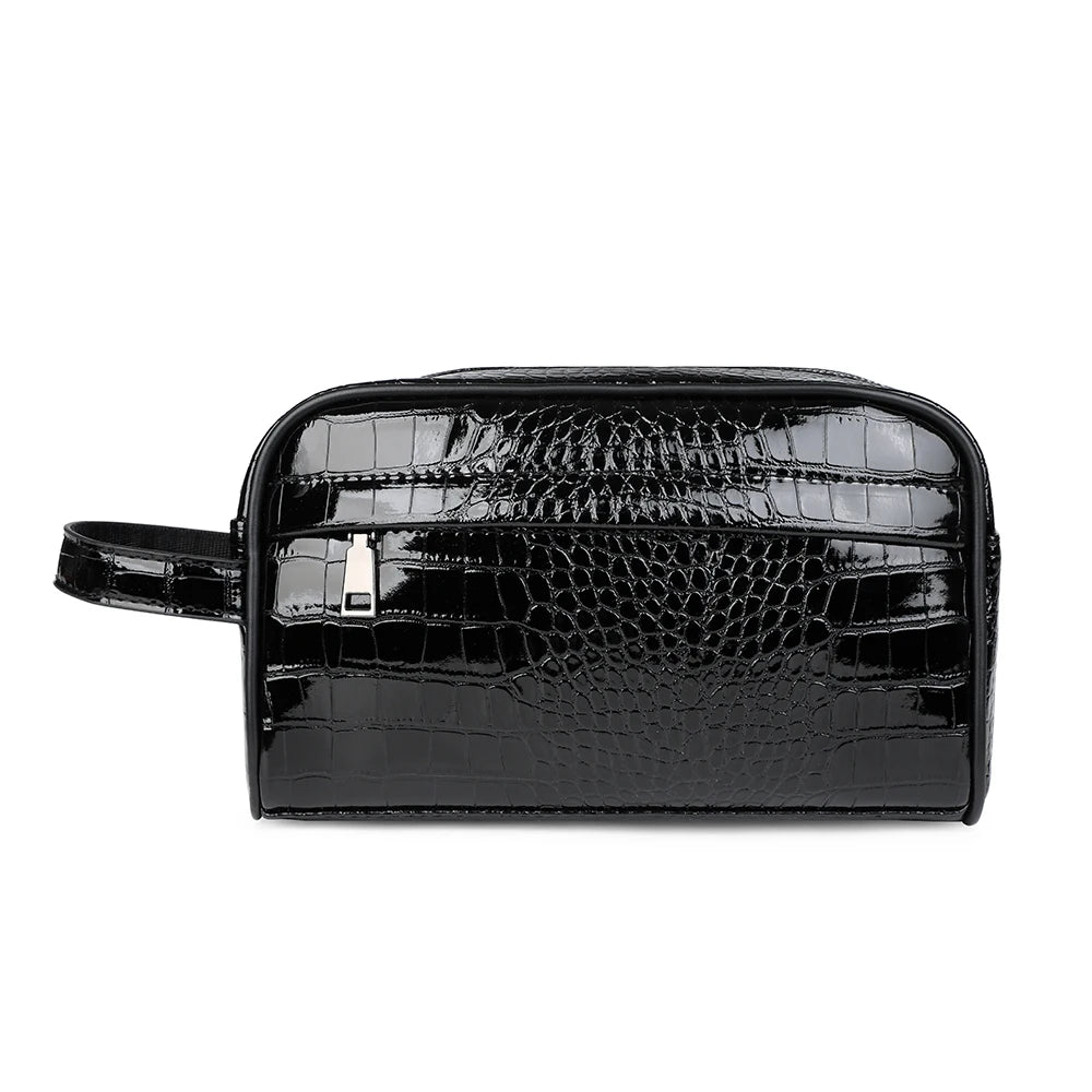 Men's PU Leather Clutch Wallet with Zipper Closure